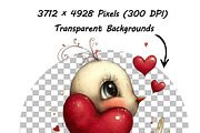 Whimsical Valentine Day Girl Clipart, an Illustration by one-touch (Thumbnail 10 of 16)
