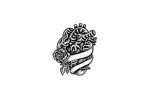 Human Heart Tattoo Style