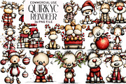Quirky Christmas Reindeer Clipart, an Illustration by Daily.Designs (Thumbnail 1 of 5)