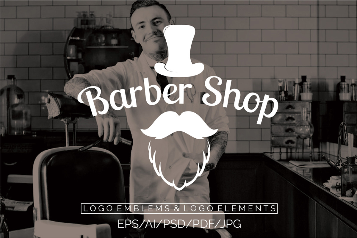 Barber Shop Logo Emblems, a Branding & Logo Template by Artha Desain (Photo 14 of 14)