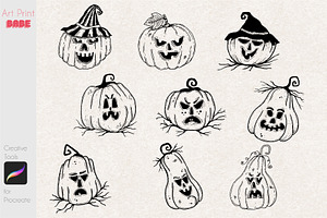 Ghost & Pumpkin Stamps Horror Soul