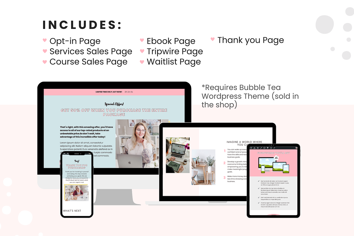 Pastel Sales Funnel Template Set, a WordPress Template by ltsdesigns (Photo 2 of 3)