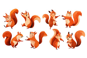 Dancing squirrels. Red squirrel, an Animal Illustration by Stock-Smart-Start