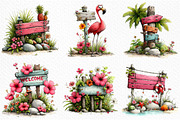 Summer Wood Sign Board Clipart, an Illustration by Craft Nest (Thumbnail 3 of 12)