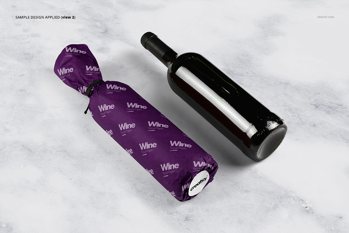 Wrapping Paper Wine Bottle Mockup, a Pens & Pencil Mockup by creatsy5 (Photo 7 of 27)