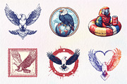 Patriotic Eagle Postage Stamp, an Illustration by CreationArt (Thumbnail 2 of 5)