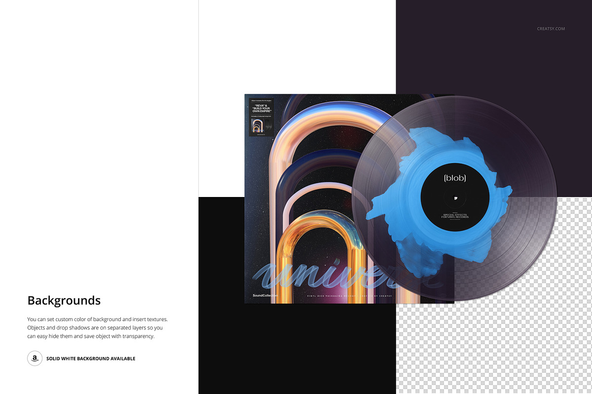 Vinyl Record & Cover Mockup, a Mockup by creatsy5 (Photo 5 of 7)