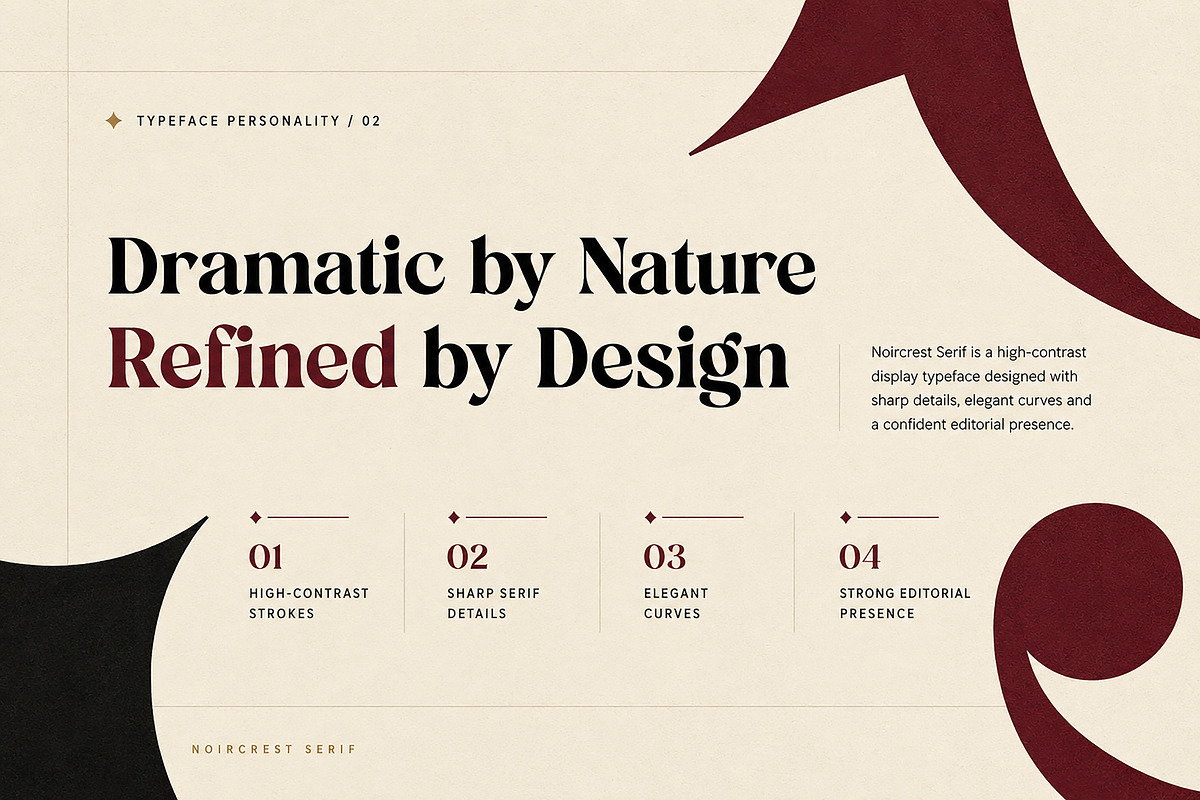 Noircrest Serif – Luxury Typeface, a Sans Serif Font by Wow Magic (Photo 3 of 4)
