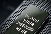 Mobile Phone Mockup Perforated Metal, an iPhone Mockup by smishura (Thumbnail 4 of 13)