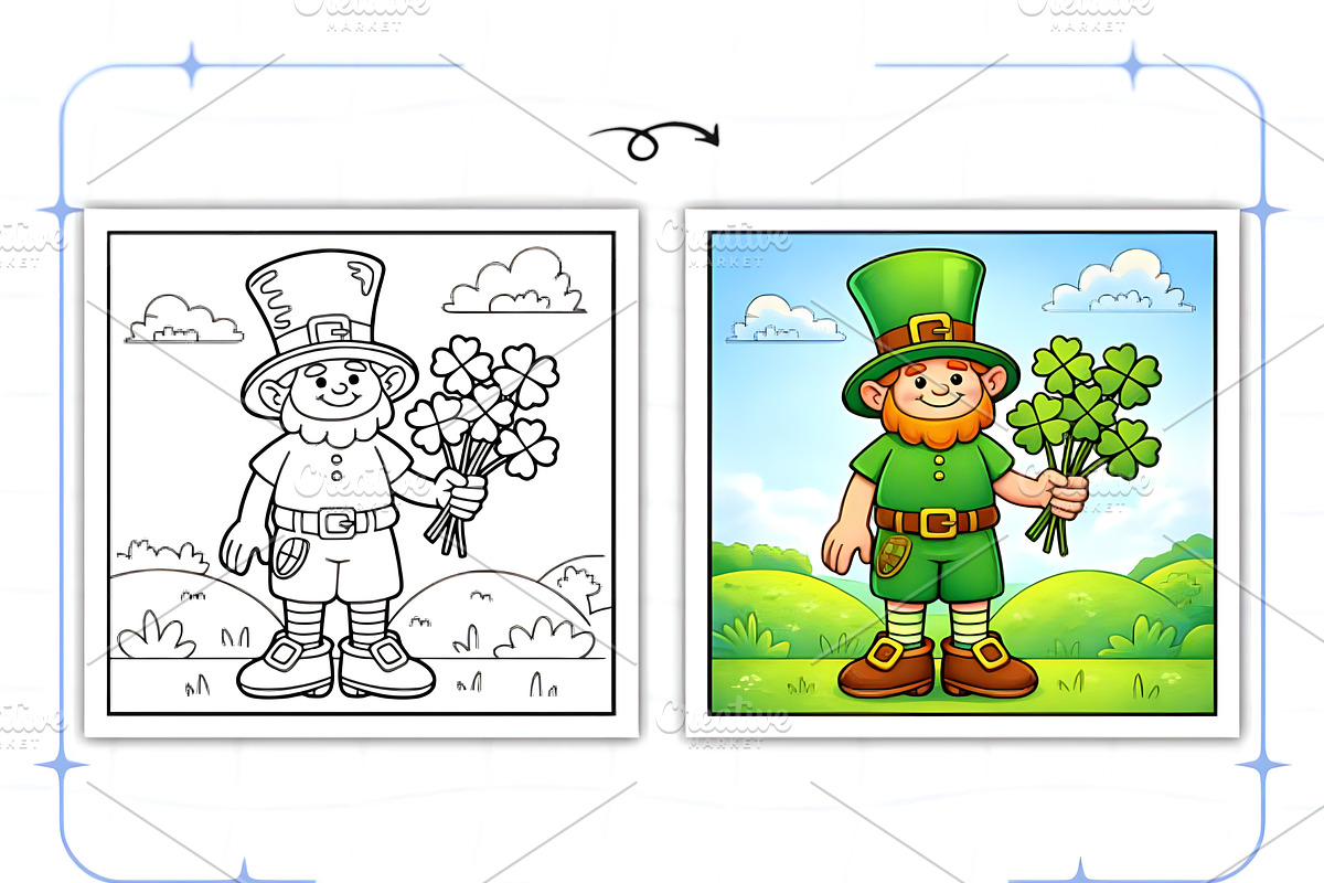 Lucky Leprechauns Coloring Book, a Seasonal Illustration by Ink Gallery (Photo 2 of 9)