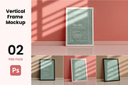 Vertical Frame Mockup - 02 PSD files, a Print Template by TandemStock (Thumbnail 1 of 4)