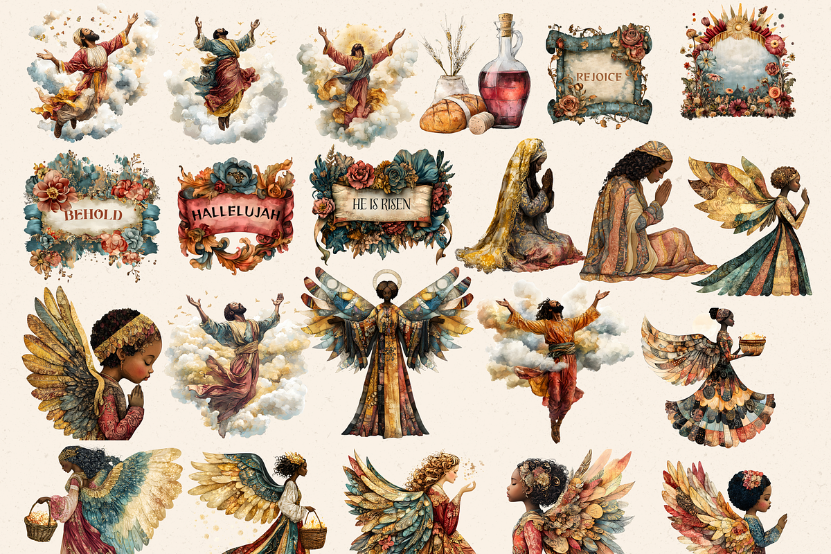 SURREAL EASTER BIBLICAL CLIPART PACK, a Person Illustration by Daring Digies (Photo 8 of 10)