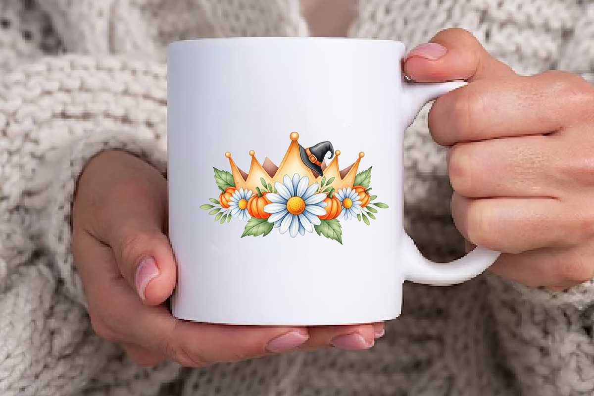 Daisy Flower & Halloween Clipart, an Illustration by Watercolor design (Photo 3 of 6)