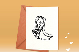 Cowboy Boots Svg, Boots Flowers Svg