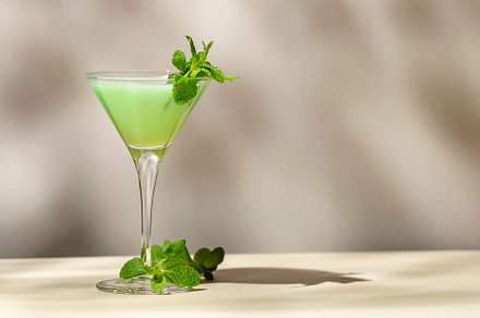 Grasshopper green alcoholic cocktail drink with mint liqueur, cr, a Food & Drink Photo by 5PH