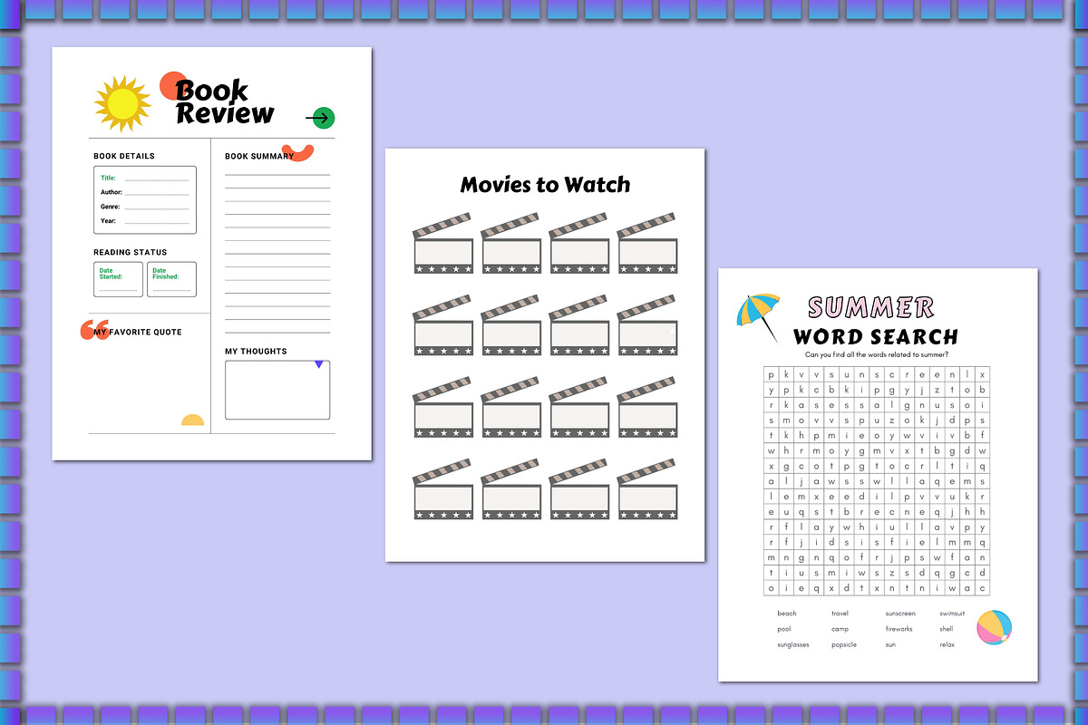 Summer Planner For Kids For Canva, a Stationery Template by Shumaya (Photo 5 of 5)