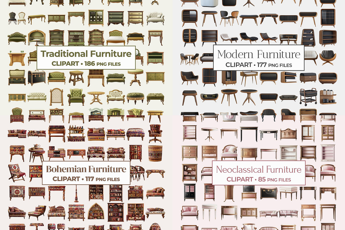 Furniture Clipart Mega Bundle, an Object Graphic by Project Deco (Photo 4 of 5)