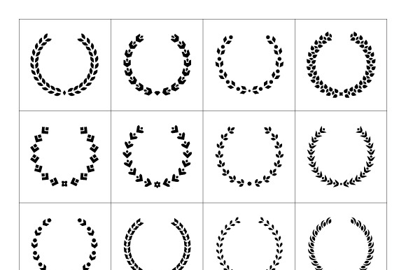 Set Icons Of Laurel Wreath