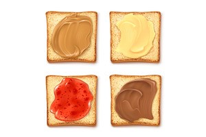 Realistic toast jam. Bread toasts, a Food Illustration by Stock-Smart-Start