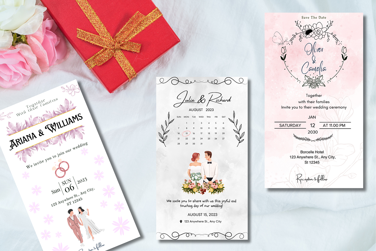 Simple Floral Wedding Bundle, an Invitation Template by WynterLife Studio (Photo 3 of 6)