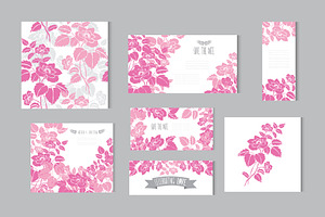 Pink Dogrose Floral Cards