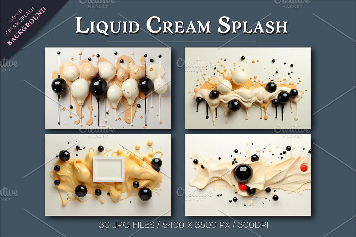 Liquid Cream Splash Background., a Decorative Illustration by KENO Mascots (Photo 5 of 5)