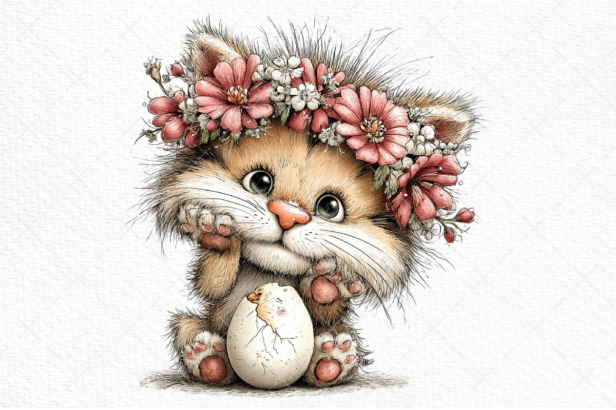 Easter Funny Cats Clipart Png, an Illustration by Craft Nest (Photo 10 of 11)