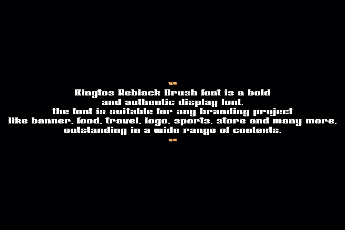 Kingtos Reblack Brush, a Handwritten Font by QR Design Studio (Photo 6 of 8)