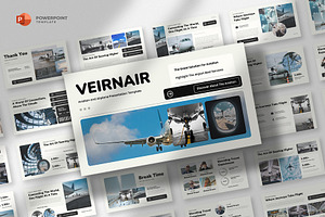Airline Aviation Powerpoint Template, a Presentation Template by fluffstudio
