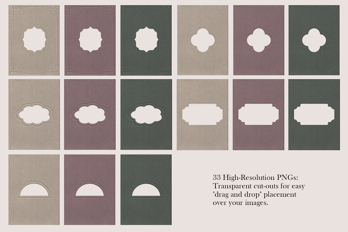 Embossed Paper Frames 33 PNG vol. 2, a Background Graphic by Nonceni (Photo 15 of 15)