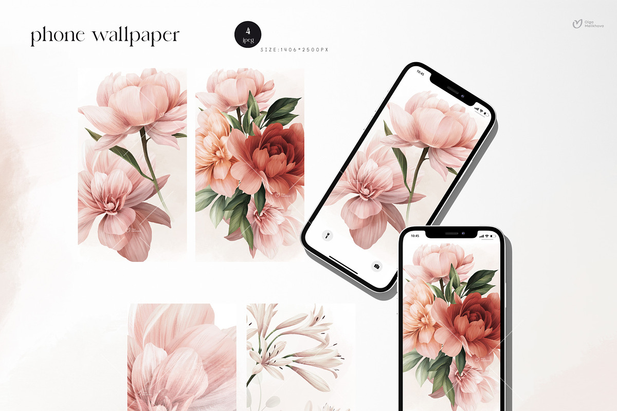 Flowers collection, floral clipart, an Illustration by ollalya (Photo 10 of 14)