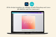 Aesthetic Gradient Quotes CANVA + PS, a Templates & Theme by Paper Flowers Studio (Thumbnail 5 of 6)