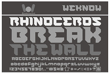 rhinoceros break the wall font