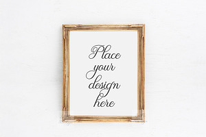 Gold frame vintage photo mockup psd, a Print Template by Leo Flo Mockups