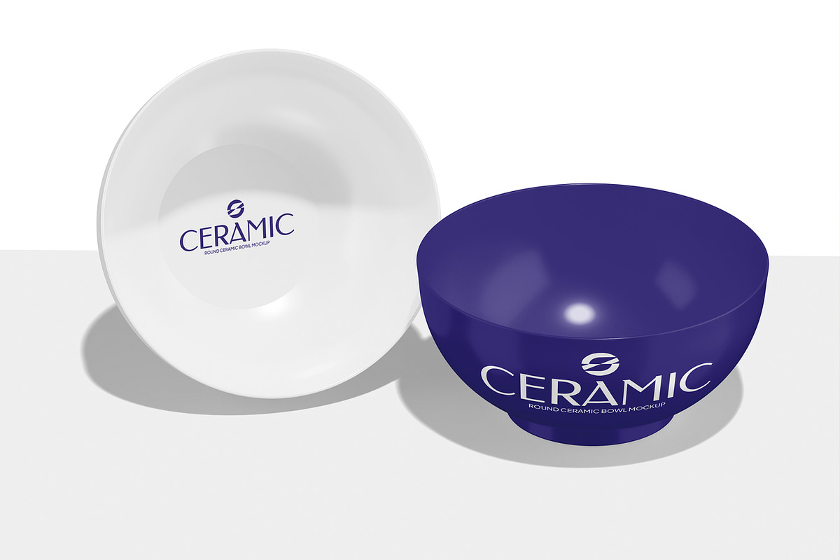 Round Ceramic Bowl Mockup, a Cups & Container Mockup by Unerispace (Photo 2 of 5)