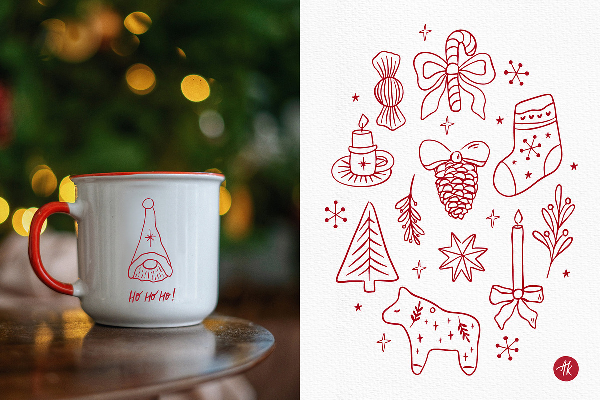 Christmas Hand Drawn Doodles Set, an Object Graphic by Alena Koval (Photo 15 of 18)