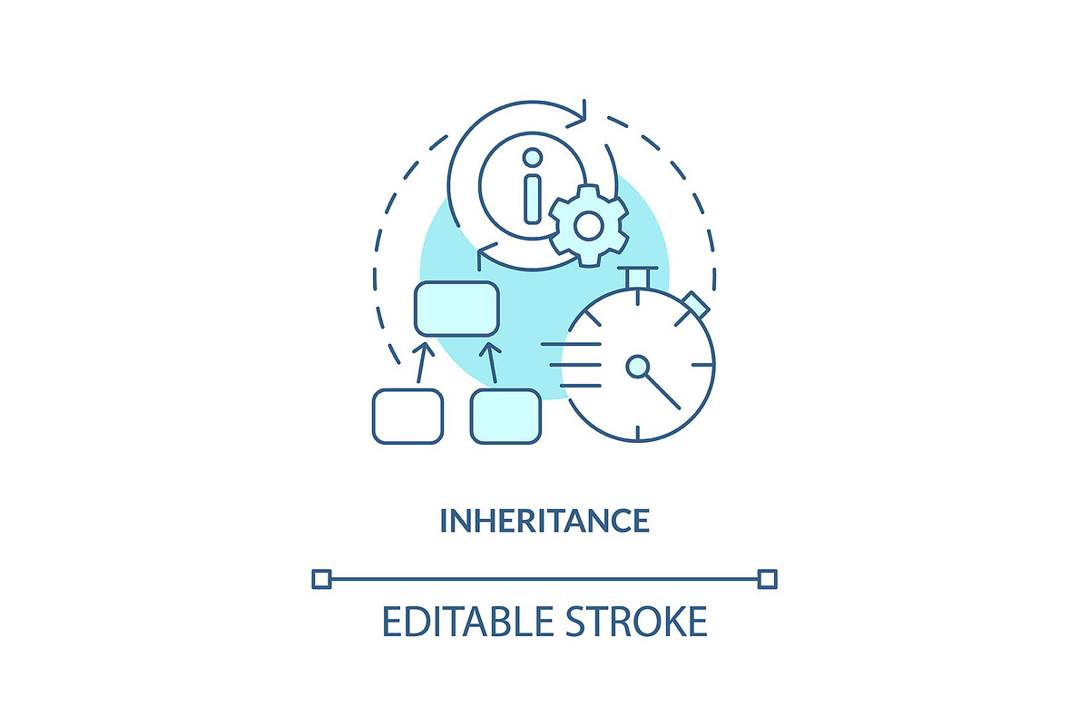 Inheritance turquoise concept icon, an Icon by IMG Visuals
