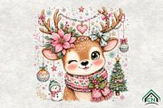 Whimsical Christmas Deer PNG, a Seasonal Illustration by Craft Nest (Thumbnail 1 of 6)