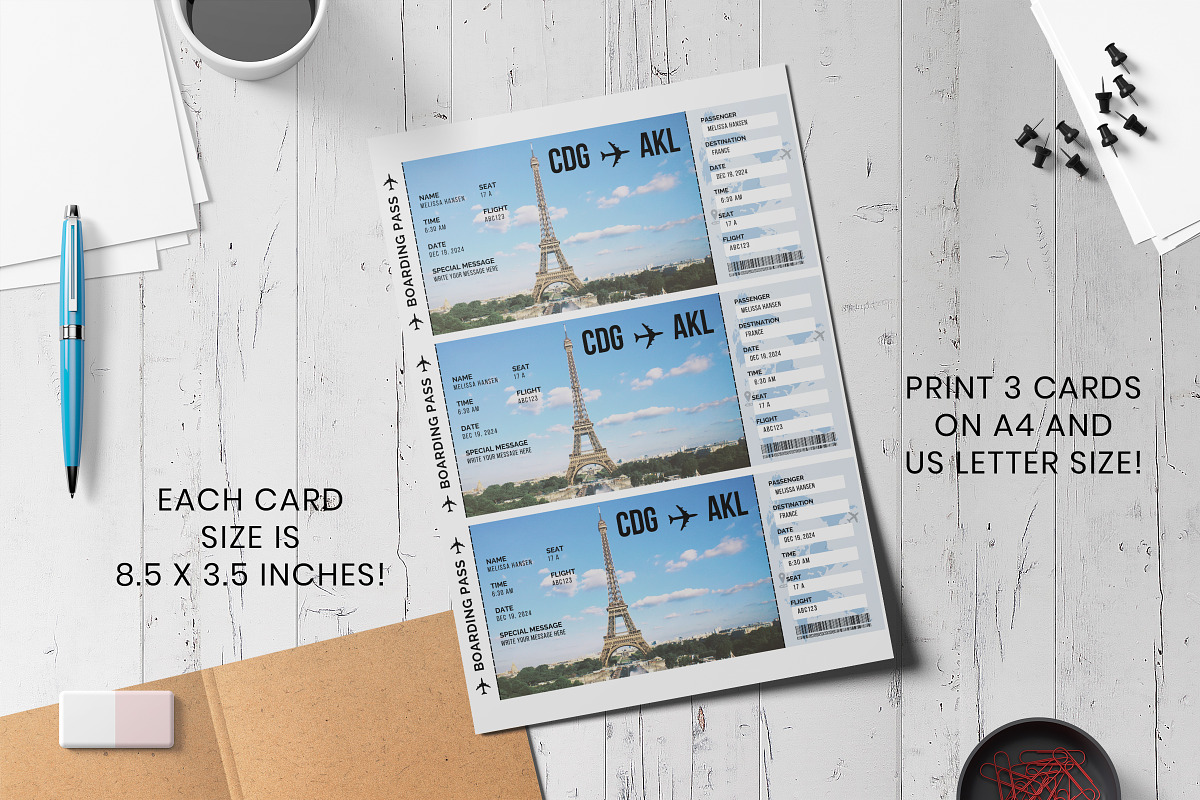 Paris Boarding Pass Template, a Templates & Theme by Snapybiz (Photo 8 of 17)