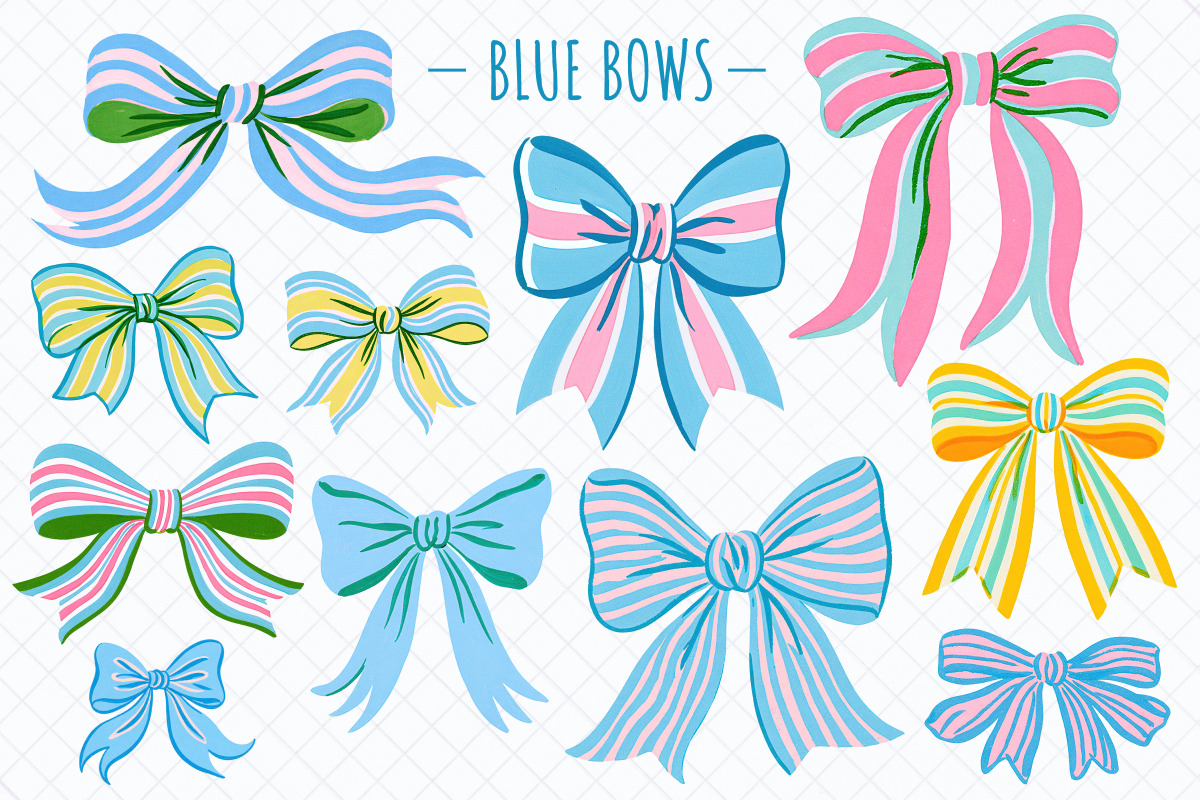 Coquette Bows Clipart – 55 PNG, a Decorative Illustration by Whimsy Brush Studio (Photo 3 of 7)