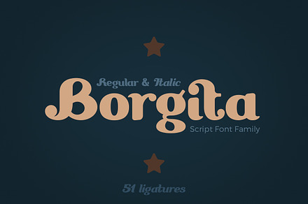 Borgita Script Font Family, a Script Font by Sentavio
