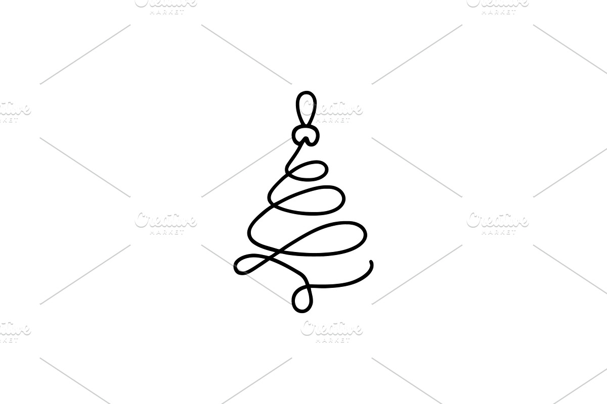 Abstract Spiral Line Christmas Tree, a Branding & Logo Template by Vectorium Studio (Photo 1 of 2)