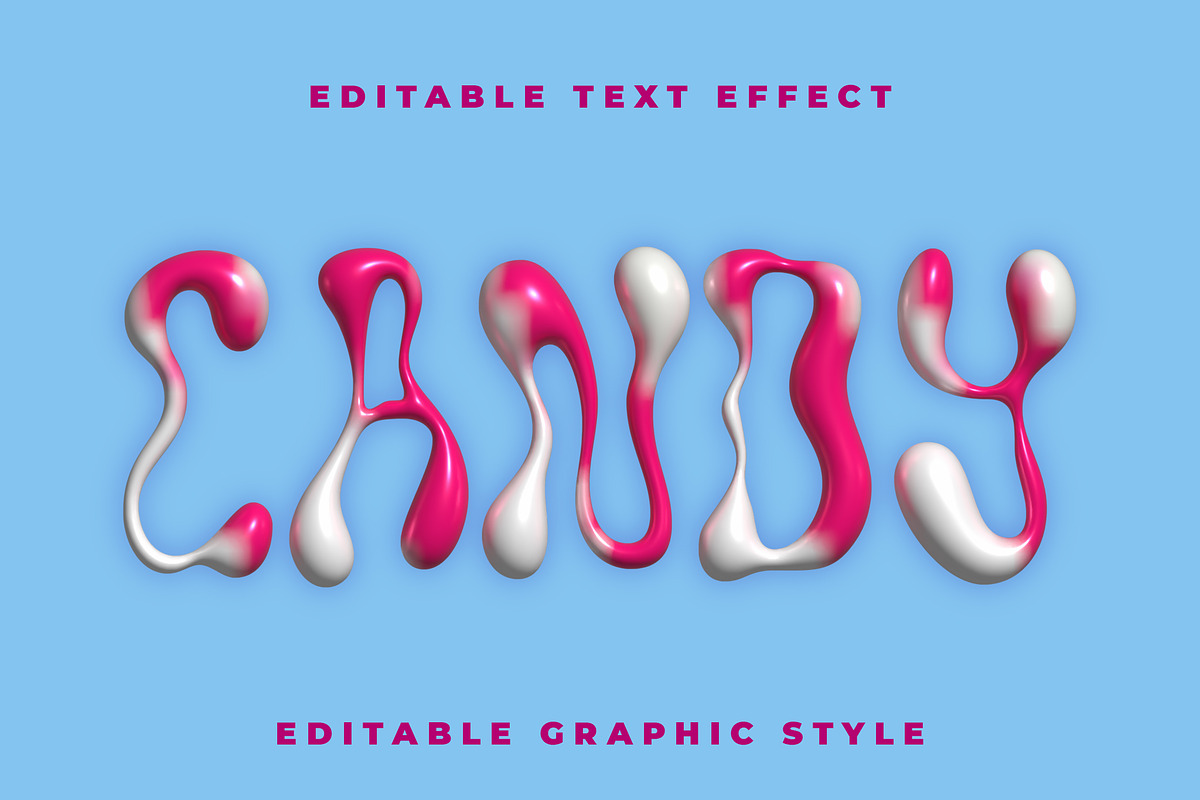 Glossy Liquid Text Effect