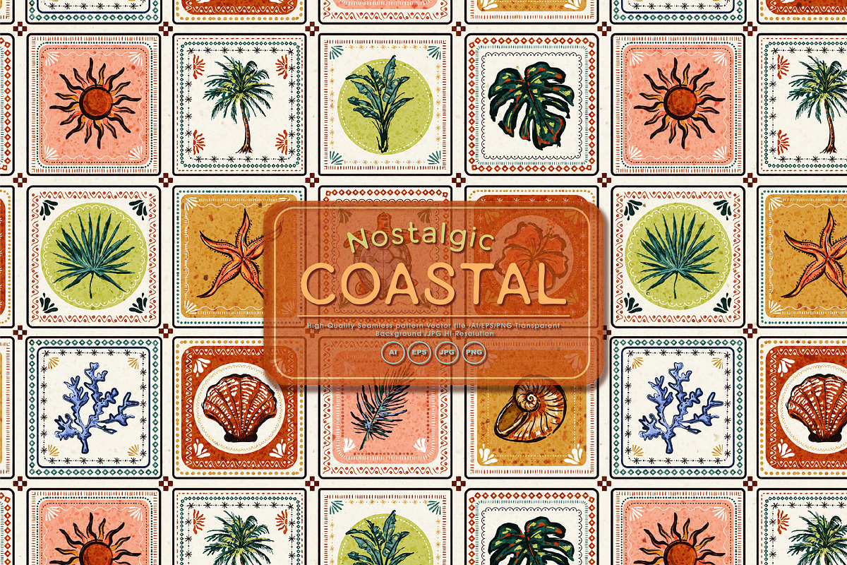 Nostalgic Coastal, a Pattern Graphic by MSNTY STUDIOX (Photo 3 of 36)