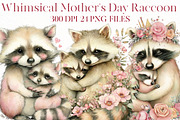 Whimsical Mother's Day Raccoon Clipa, an Illustration by Designworld (Thumbnail 1 of 8)