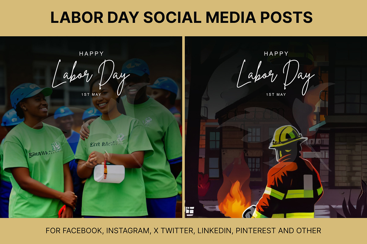 61 Labor day social media posts set, a Social Media Template by Walldecorated (Photo 17 of 29)