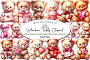 Valentine Teddy with Elements Clipar, an Illustration by DreamCafeArt (Thumbnail 1 of 6)