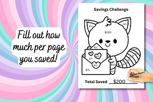 Cute Zoo Animals Savings Challenge