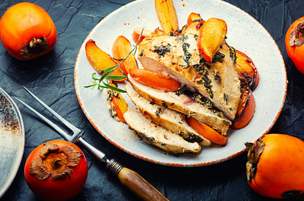 Chicken breast grilled with persimmo, a Food & Drink Photo by MLunov MLunov
