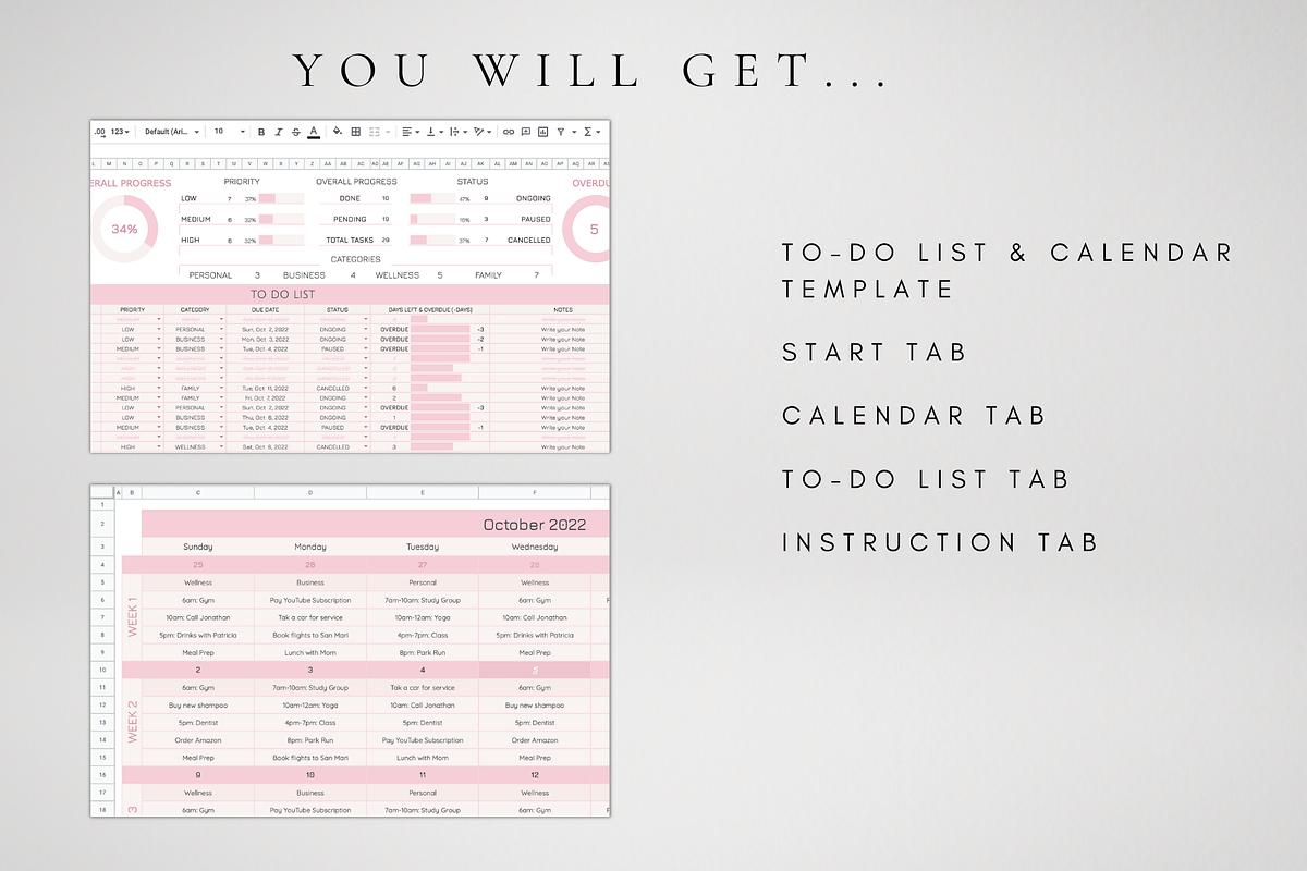 Digital To-Do List Google Sheets, a Templates & Theme by BRANDcontent (Photo 6 of 8)